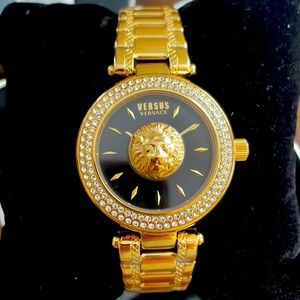 Versace Versus men’s watch gold bricklane black Swarovski crystals